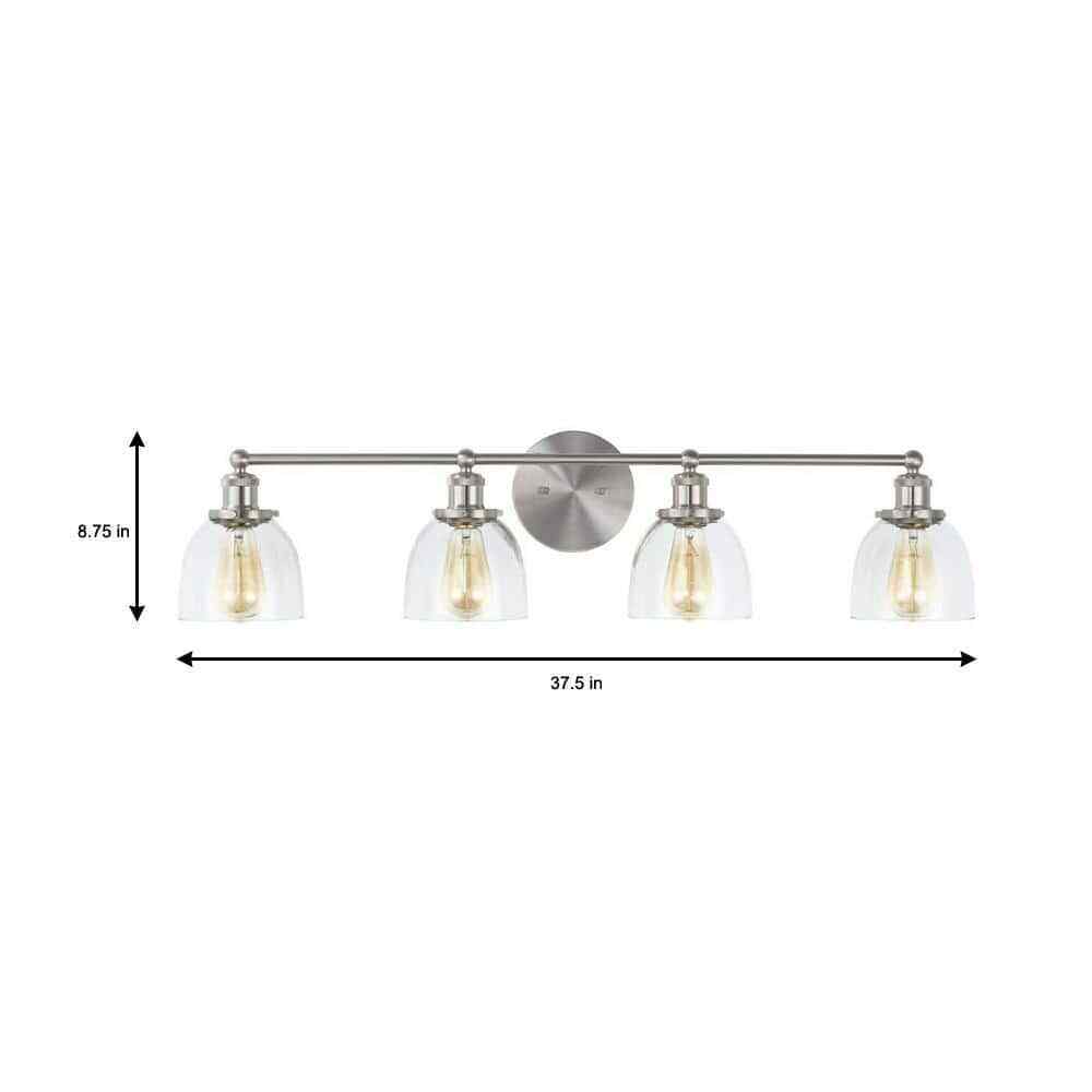 Home Decorators Evelyn 4-light Brushed Nickel Modern Industrial Indoor Vanity