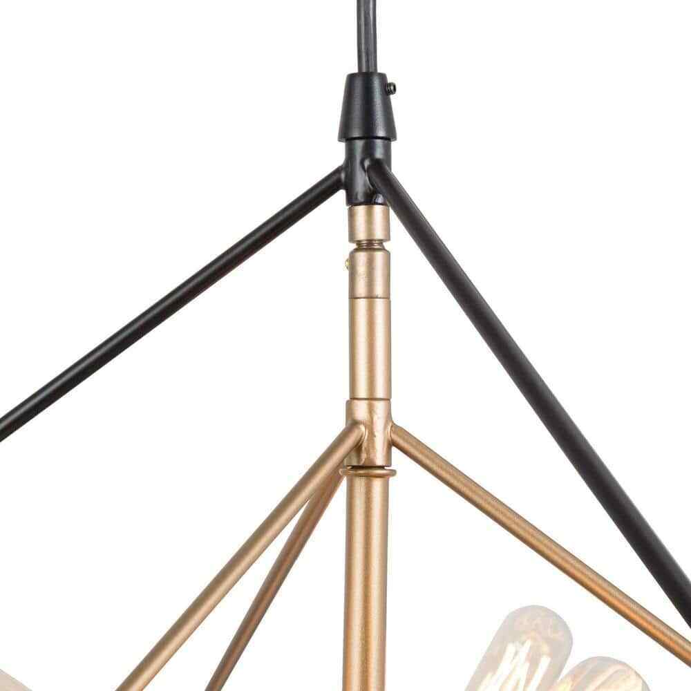 LNC Black Sputnik Candlestick Island Chandelier Linear Square Modern
