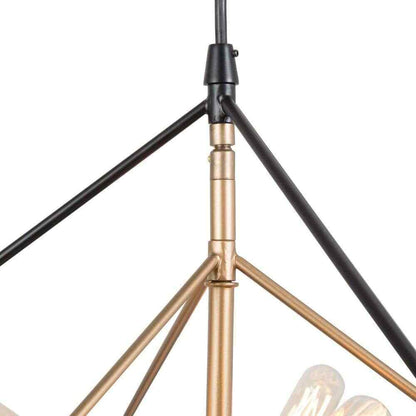LNC Black Sputnik Candlestick Island Chandelier Linear Square Modern