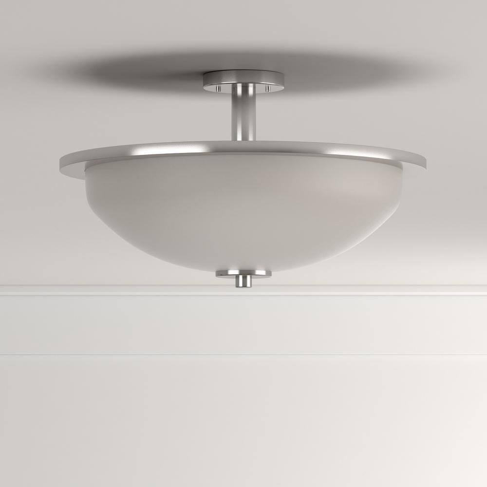 Progress Lighting Replay 1-Light Brushed Nickel LED Semi-Flush Mount Light