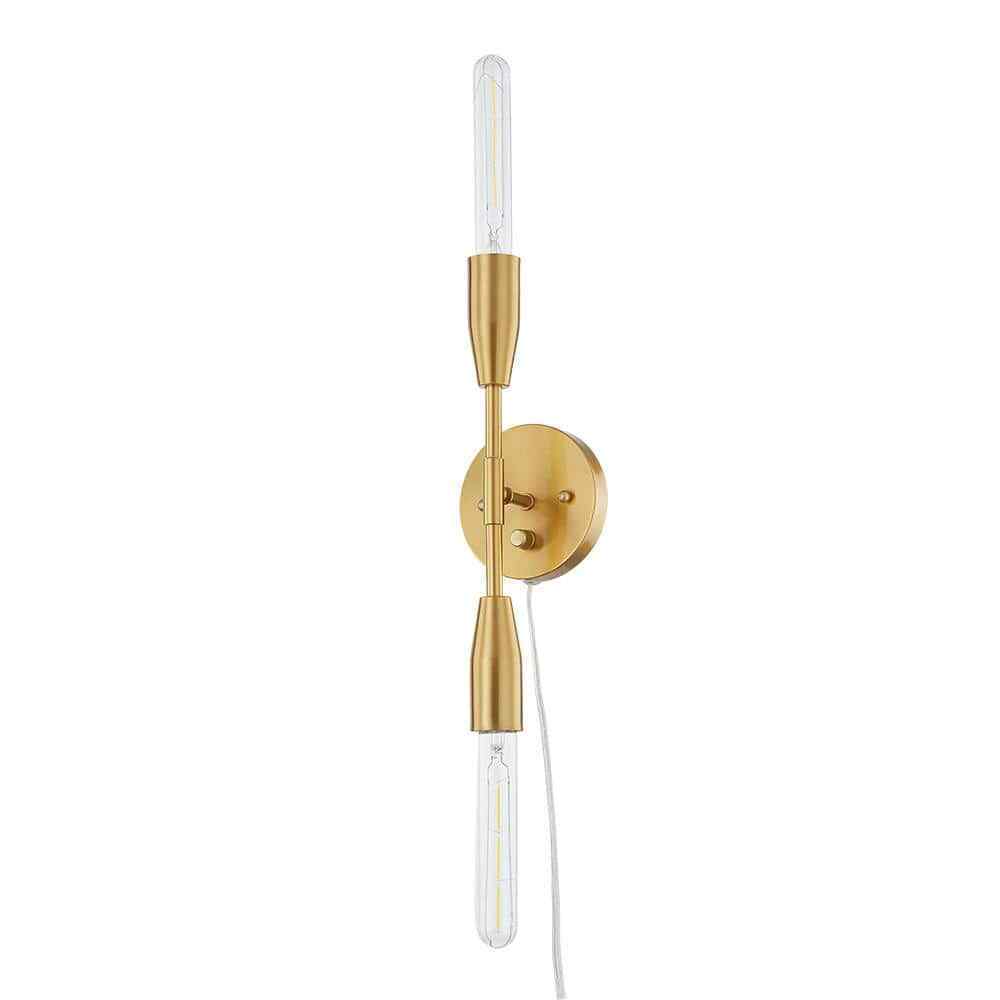 Home Decorators Ansel 2LT Convertible Sconce Aged Brass Finished Frame