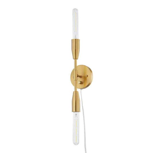 Home Decorators Ansel 2LT Convertible Sconce Aged Brass Finished Frame