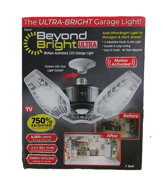 BEYOND BRIGHT 6000 Lumens LED Flush Mount Motion Activated Garage Light