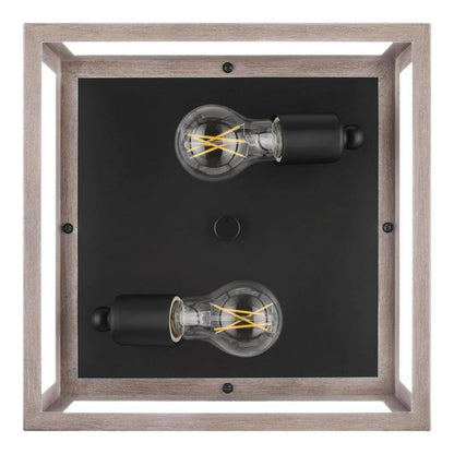 Hampton Bay Burkepoint 2-Light Woodgrain Flush Mount HD-1902-I