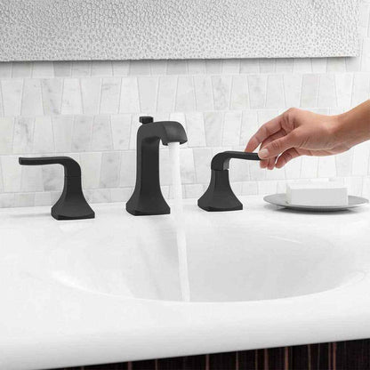 KOHLER Rubicon 8 in. 2-Handle Bathroom Faucet in Matte Black Valve Included