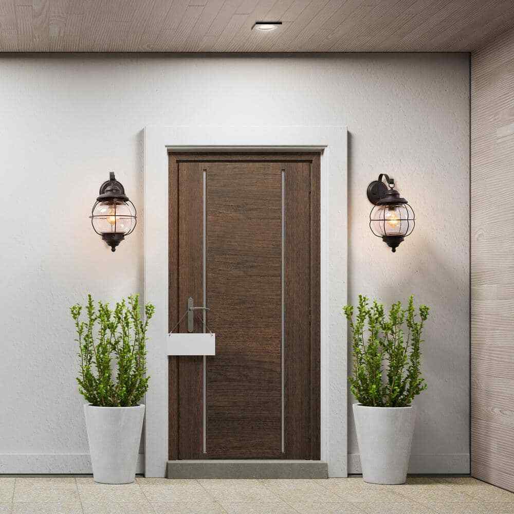 LNC 1-Light Bronze Industrial Wall Sconce Coastal Interior/Exterior Wall Sconce