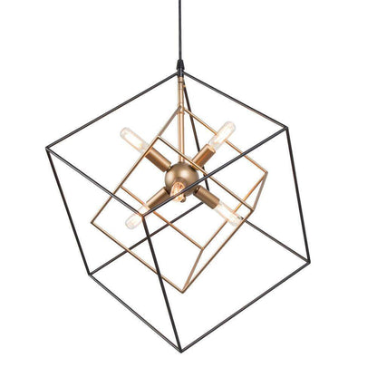 LNC Black Sputnik Candlestick Island Chandelier Linear Square Modern