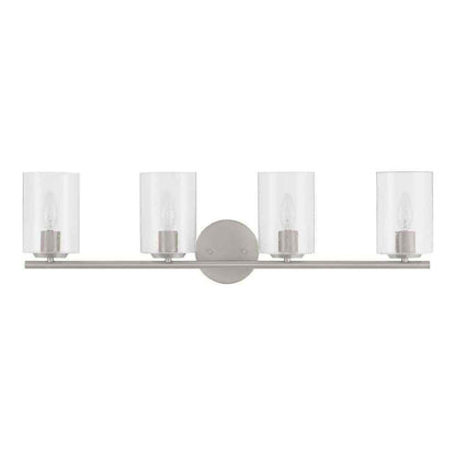 Hampton Bay Champlain 4-Light Brushed Nickel Modern Bathroom Vanity Light