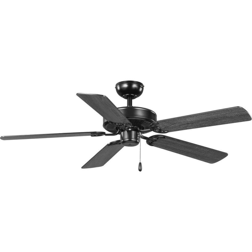 Progress Lighting AirPro 52 in. Matte Black 5-Blade Traditional Ceiling Fan