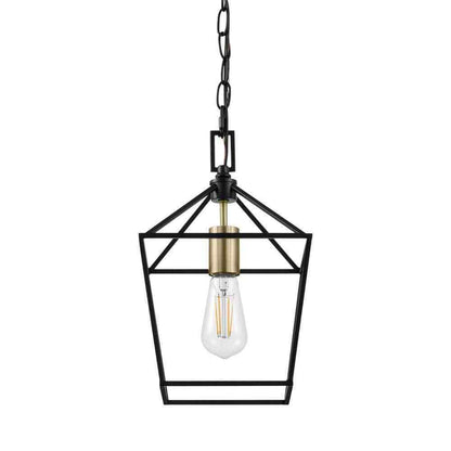 Home Decorators Weyburn 1-Light Black and Gold Farmhouse Mini Pendant Light