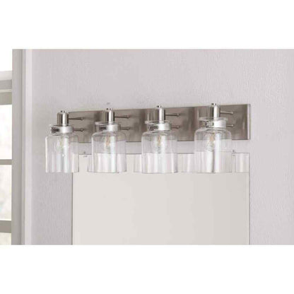 Progress Lighting Calhoun 4-Light Brushed Nickel Clear Glass Vanity Light