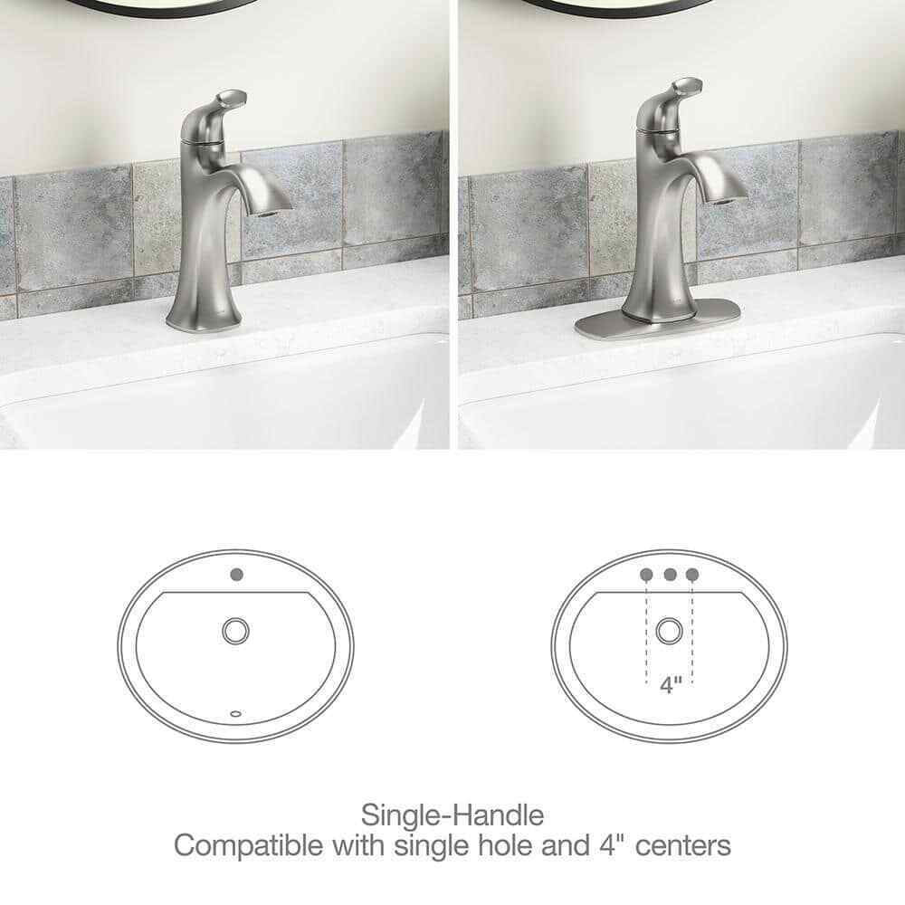 KOHLER Sundae Single Handle Single Hole Bathroom Faucet , Vibrant Brushed Nickel