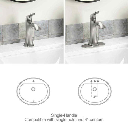 KOHLER Sundae Single Handle Single Hole Bathroom Faucet , Vibrant Brushed Nickel
