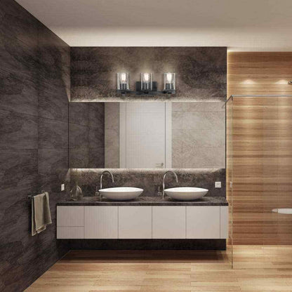 Globe Electric Dakota 20 in. 3-Light Matte Black Vanity Light with Accessories