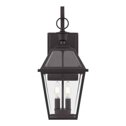 Glenneyre 20.25 in. Matte Black French Quarter Gas Style Outdoor Wall Lantern