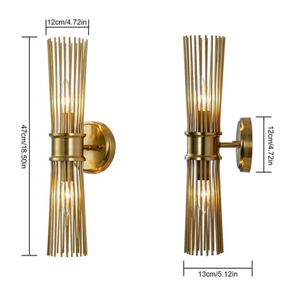 EDISLIVE Aquin 5.12 in. 2-Light Brass Mid-Century Starbust Vanity Light