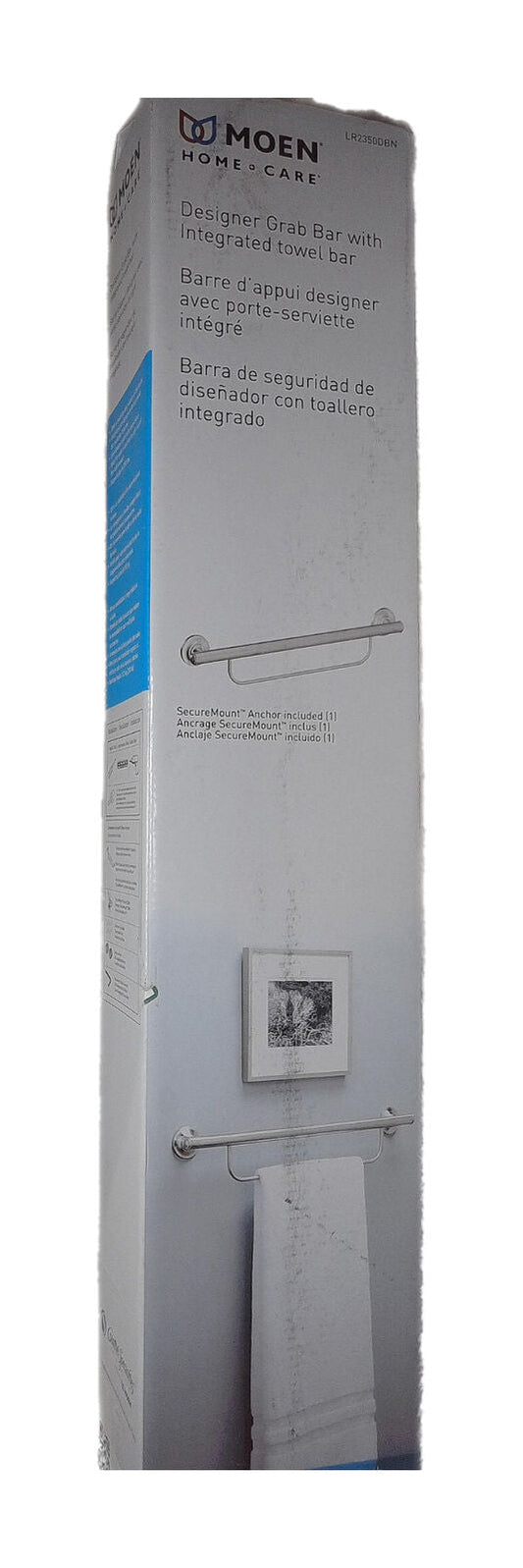 MOEN LR2350DBN 24 in. Integrate Grab Bars Brushed Nickel Integrated Towel Bar