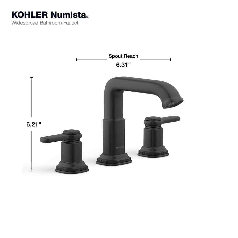 KOHLER Numista 8 in. Widespread Double Handle Bathroom Faucet in Matte Black