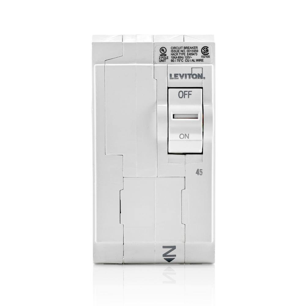 Leviton Branch Circuit Breaker 2-Pole 45 A 120-Volt/240-Volt Hydraulic Magnetic