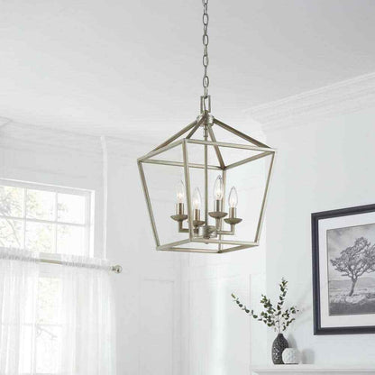Home Decorators Weyburn 4-Light Antique Silver Leaf Farmhouse Chandelier