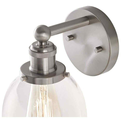 Home Decorators Evelyn Brushed Nickel Modern Industrial Indoor Wall Sconce