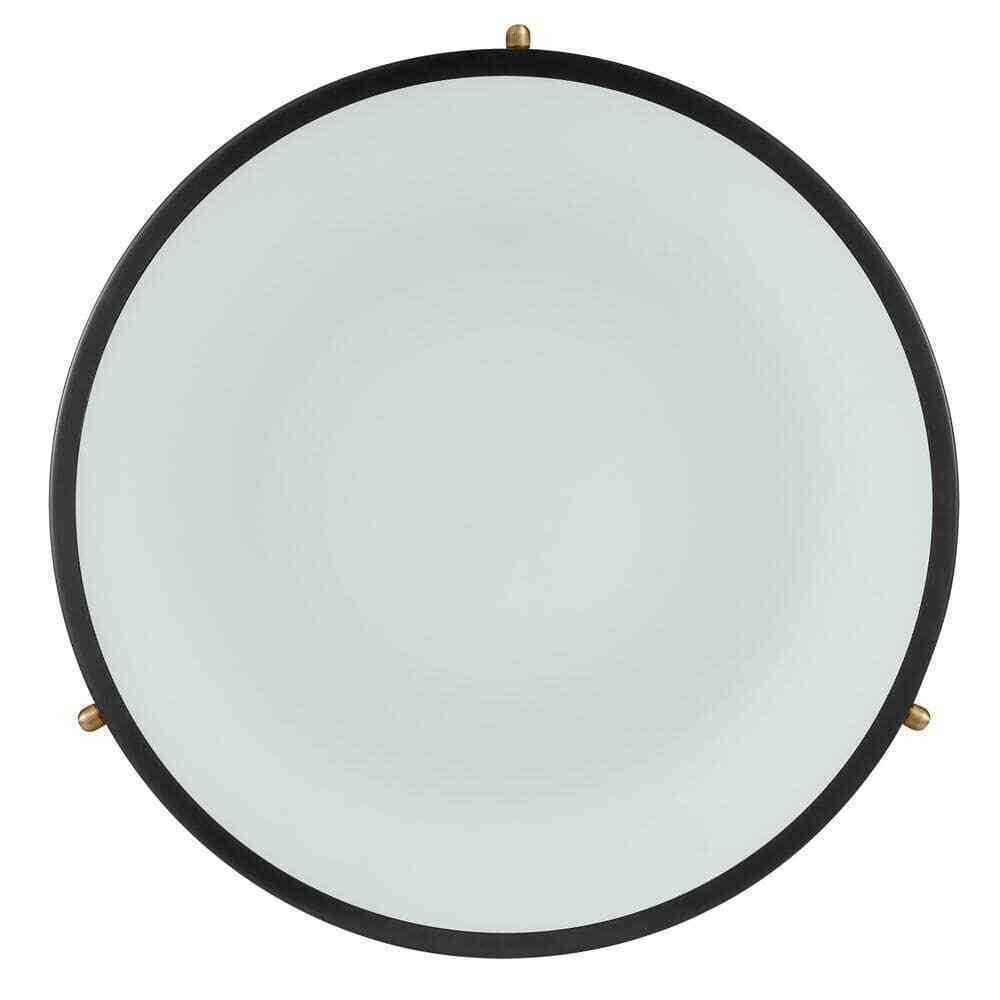 Hampton Bay Taspen 14 in. Black and Antique Brass LED Flush Mount Ceiling Light