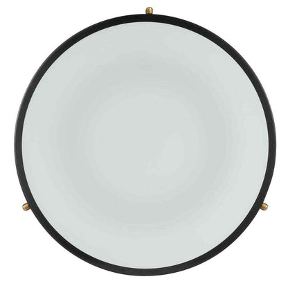Hampton Bay Taspen 14 in. Black and Antique Brass LED Flush Mount Ceiling Light