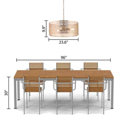 River of Goods Juliet 3-Light Gold Metal Drum-Shade Hanging Chandelier 20299
