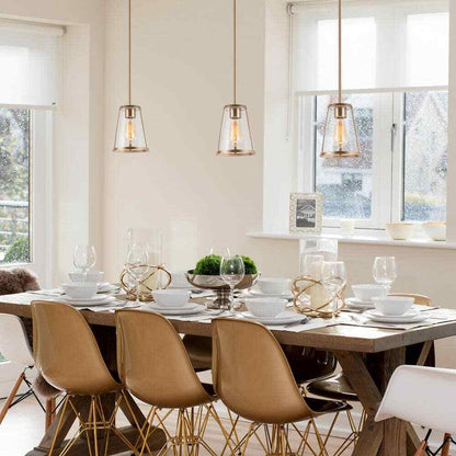 LNC 1-Light Gold Modern Pendant Lighting Contemporary Hanging Light Fixture