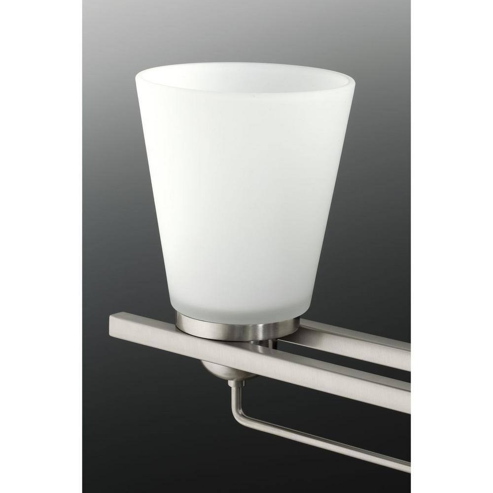 Progress Lighting Flight Collection Brushed Nickel Etched Glass Vanity Light