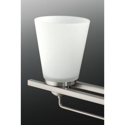 Progress Lighting Flight Collection Brushed Nickel Etched Glass Vanity Light