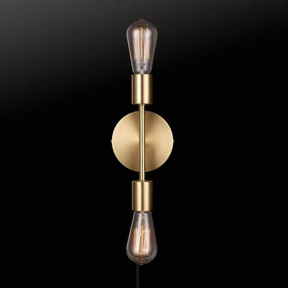 Hampton Bay Stockport 2-Light Brass Wall Sconce 65746