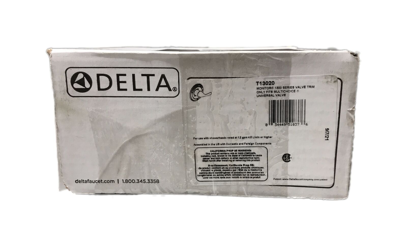 Delta Classic Temperature Control Valve Trim Kit in Chrome Valve Not I ...