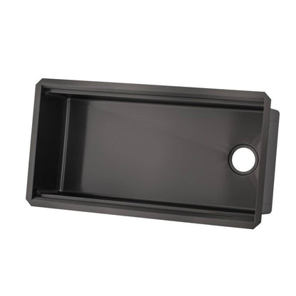 eModernDecor Workstation Undermount Stainless Steel 32 in. Kitchen Sink in Black