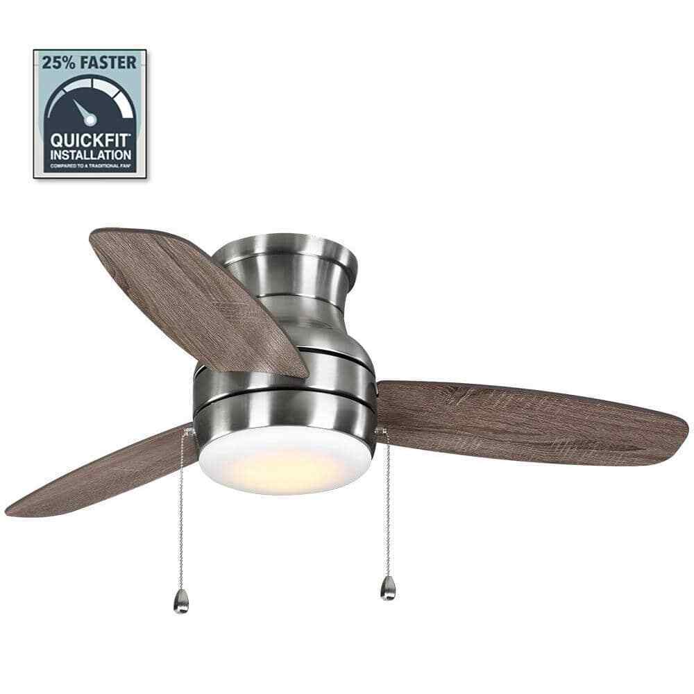 Home Decorators Ashby Park 44 in. LED Brushed Nickel Ceiling Fan w/ Light Kit
