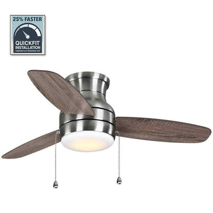 Home Decorators Ashby Park 44 in. LED Brushed Nickel Ceiling Fan w/ Light Kit