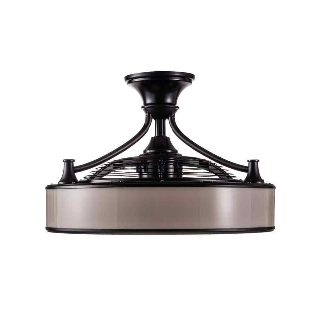 Home Decorators Windara 22 in. LED Indoor/Covered Outdoor Black Ceiling Fan