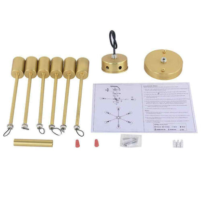 RRTYO Gallman Gold Mid-Century Pendant Ceiling Light Sputnik Semi-Flush Mount