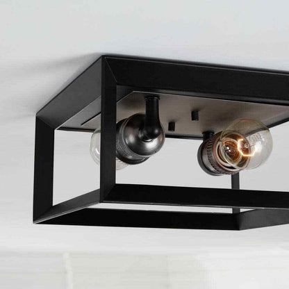 Home Decorators Walden Forge Black Frame Flush Mount Ceiling Light