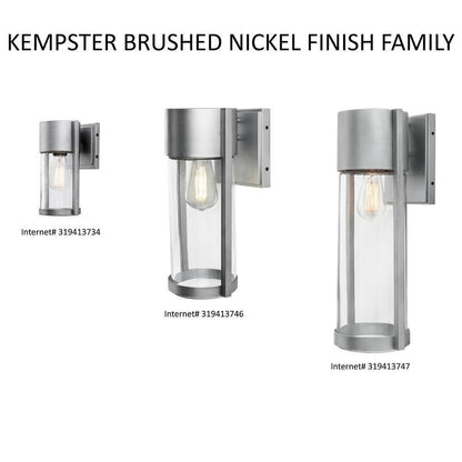 Hampton Bay Kempster 14 in. Modern Brushed Nickel Modern Outdoor Cylinder Light