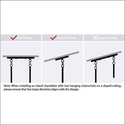 LNC 34.5 in. Large Brass Modern Island Linear Chandelier Kitchen Light