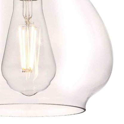 Westinghouse Wes 1-Light Brushed Nickel Mini Pendant with Clear Glass Shade
