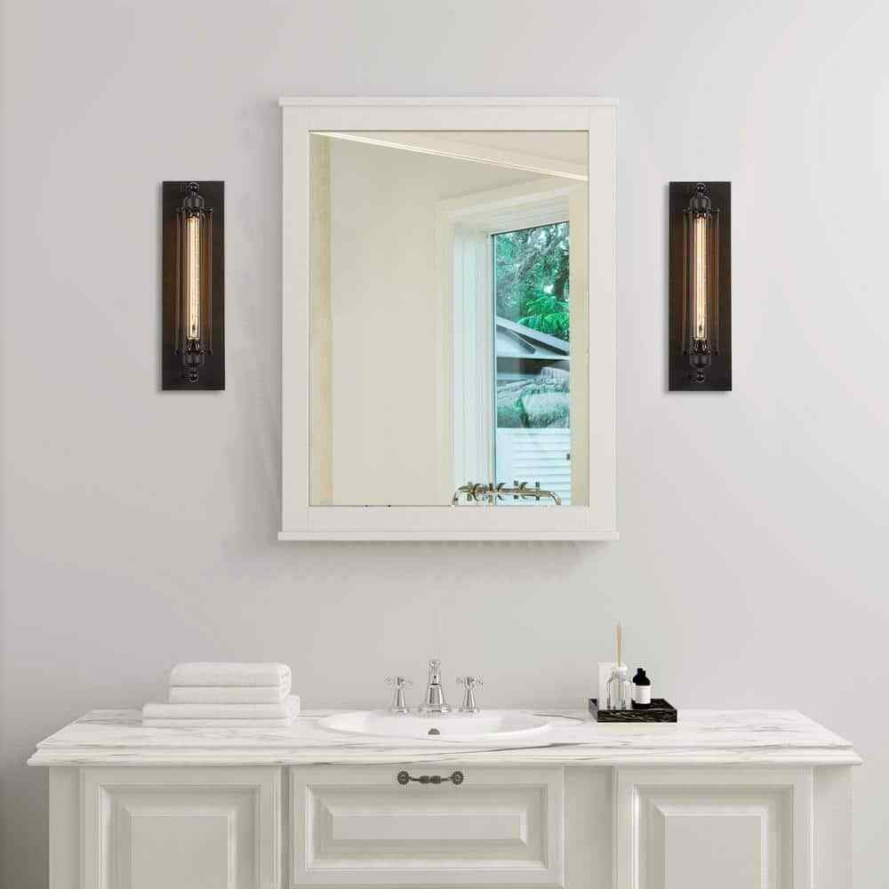 LNC Modern Industrial Black Linear Wall Sconce, 1-Light Bathroom Vanity Light