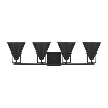 Home Decorators Insdale 4-Light Matte Black Modern Industrial Vanity Light