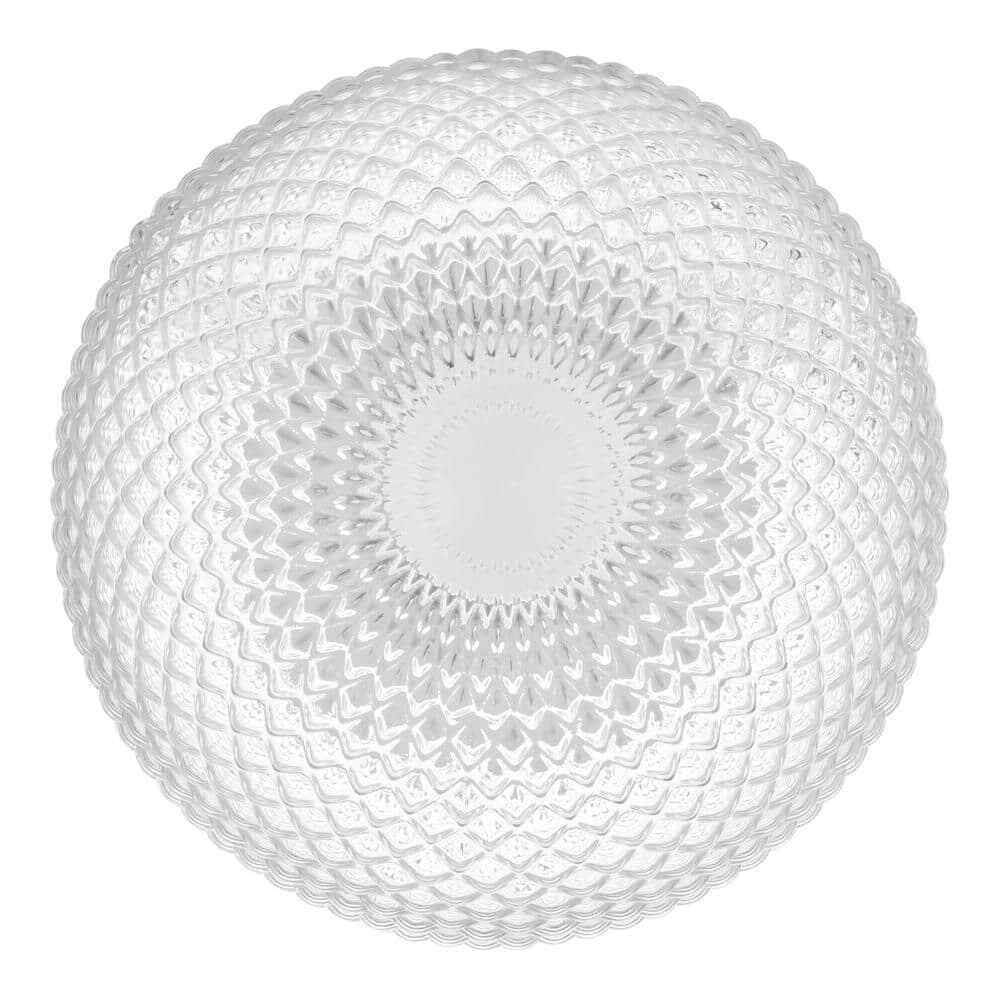 Hampton Bay Walsh 8 in. 1-Light Black Flush Mount with Prismatic Glass Shade