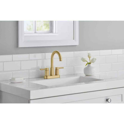 Glacier Bay Dorind 4 in. Centerset 2-Handle High-Arc Bathroom Faucet Matte Gold