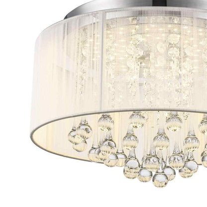 Home Decorators Flenniken 15 in. Integrated LED Chrome and Crystal Ceiling Light