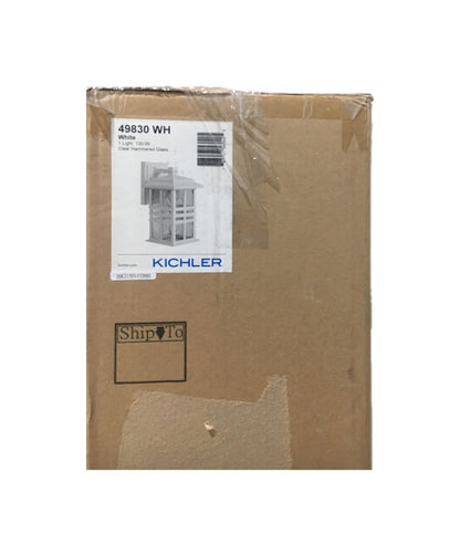 KICHLER Beacon Square 14.25 in. 1-Light White Outdoor Wall Mount Lantern Scone