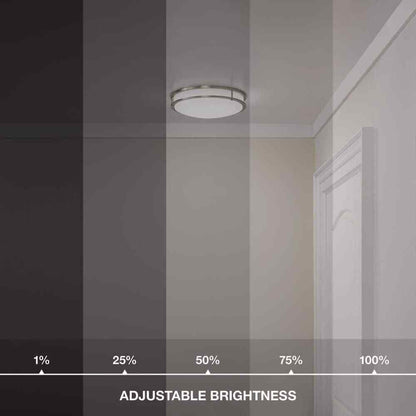 Commercial Electric 16 in. Smart Color Selectable LED Brushed Nickel Flush Mount