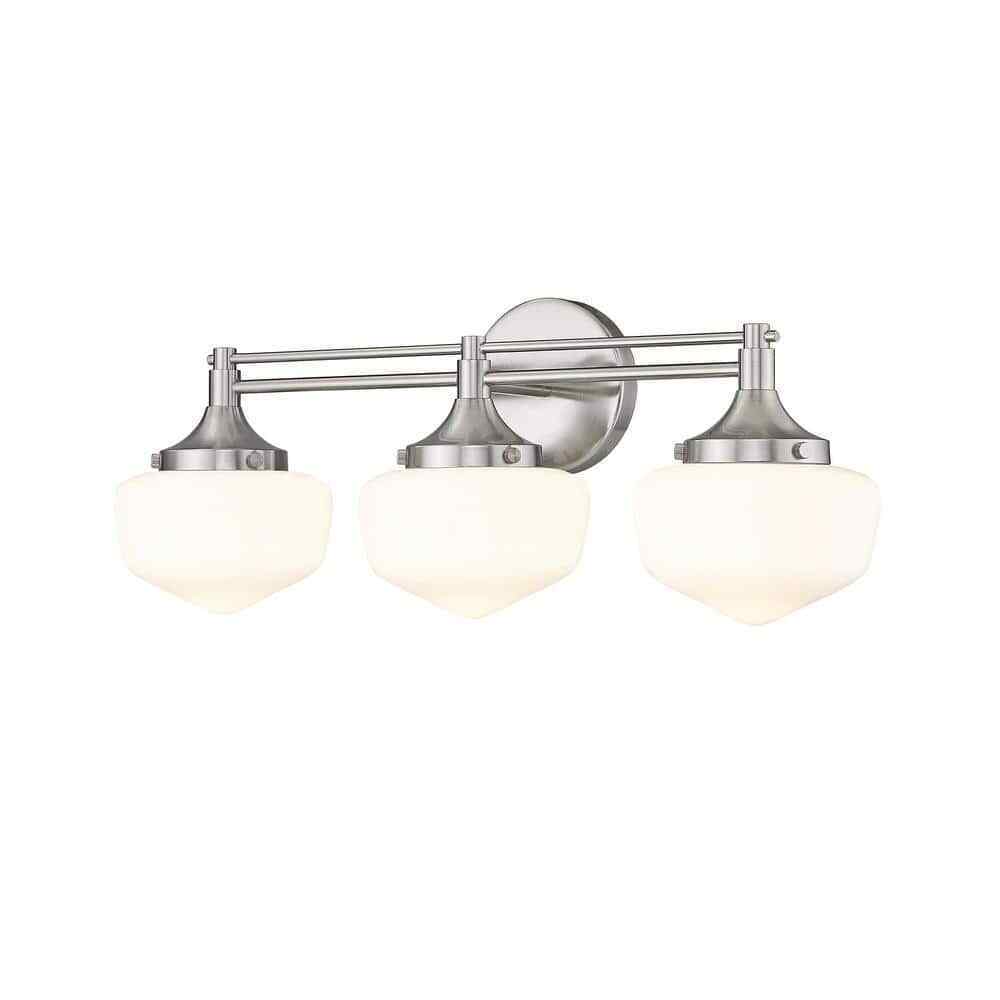 Home Decorators Collection Maybry 22.20 in. 3-Light Brushed Nickel Vanity Light